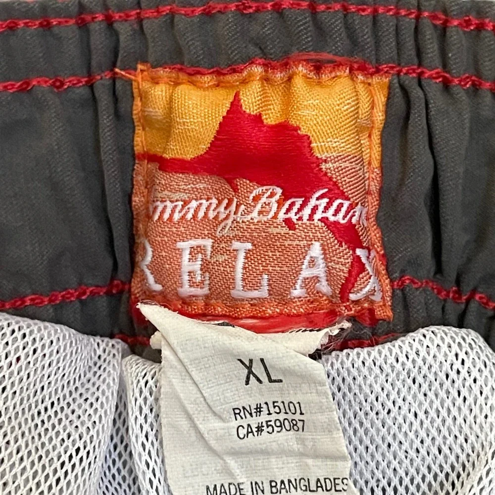 Tommy Bahama Relax Kids Boy Swim Trunks XL Tropical Floral Black White Red Beach